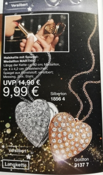 AVON Halskette mit Spiegel-Medaillon MARTHIE / Goldton